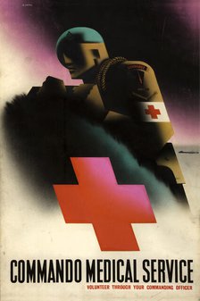 'Commando Medical Service', World War II poster, c1939-c1945. Creator: Abram Games.