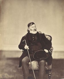 [Seated Man with Cane and Hat], 1850s-60s. Creator: Franz Antoine.