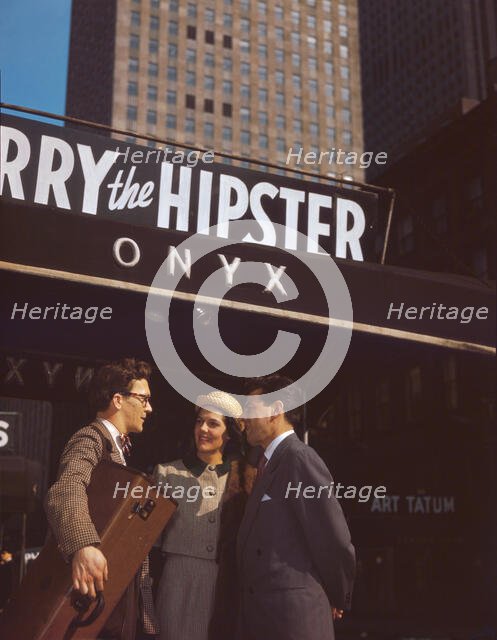 Portrait of Toots Thielemans, Adele Girard, and Joe Marsala, Onyx, New York, N.Y., ca. 1948. Creator: William Paul Gottlieb.