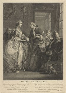 Marriage contract, 18th century. Artist: Eisen, Charles (1720-1778)