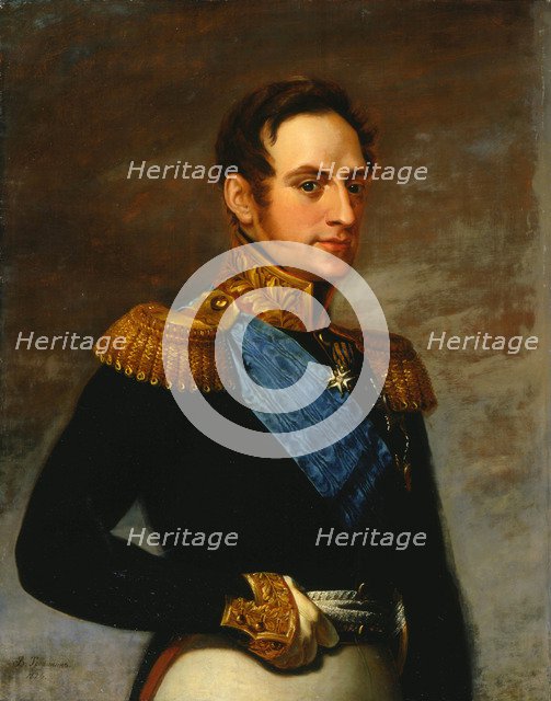 'Portrait of Emperor Nicholas I', 1826. Artist: Vasily Tropinin
