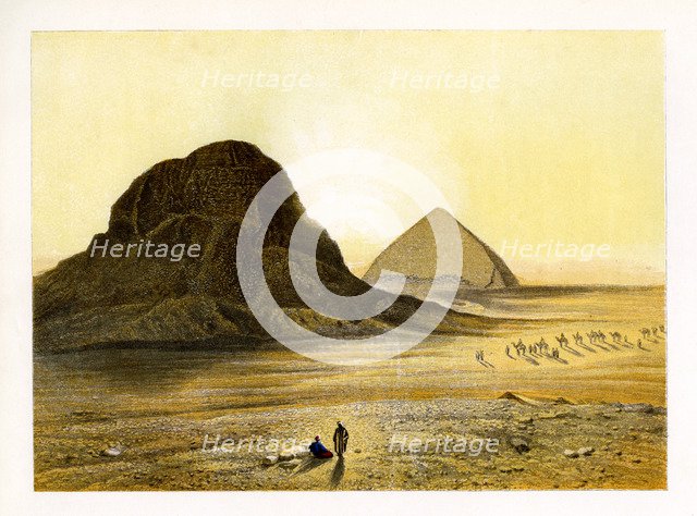 Brick Pyramids of Dashur, Egypt, c1870.Artist: W Dickens