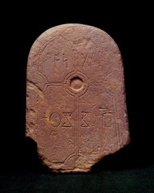Anglo-Saxon grave marker from Lindisfarne Priory, Northumberland, c700. Creator: Unknown.