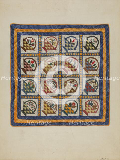 Coverlet, 1935/1942. Creator: Arlene Perkins.