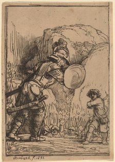 David and Goliath, 1655. Creator: Rembrandt Harmensz van Rijn.