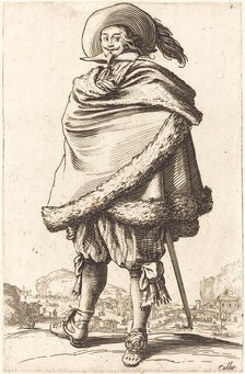 Noble Man Wrapped in a Mantle Trimmed with Fur, c. 1620/1623. Creator: Jacques Callot.