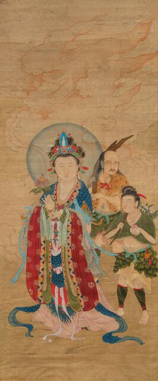 Guanyin with two accompanying figures. Creator: Chinese Master.
