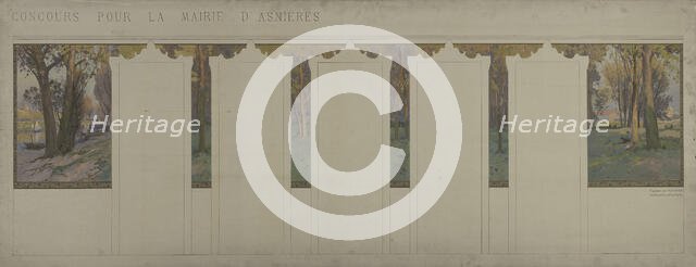 Sketch for the town hall at Asnières : shade under the trees, c.1901. Creator: Paul Leon Felix Schmitt.