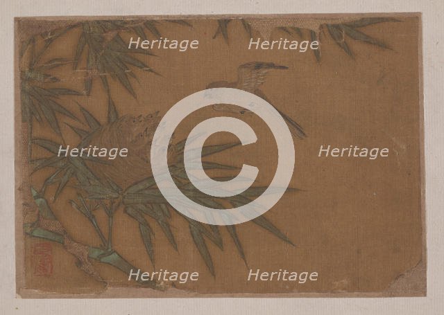 Seven Birds in Bamboo Tree Nest. Creator: Unknown.