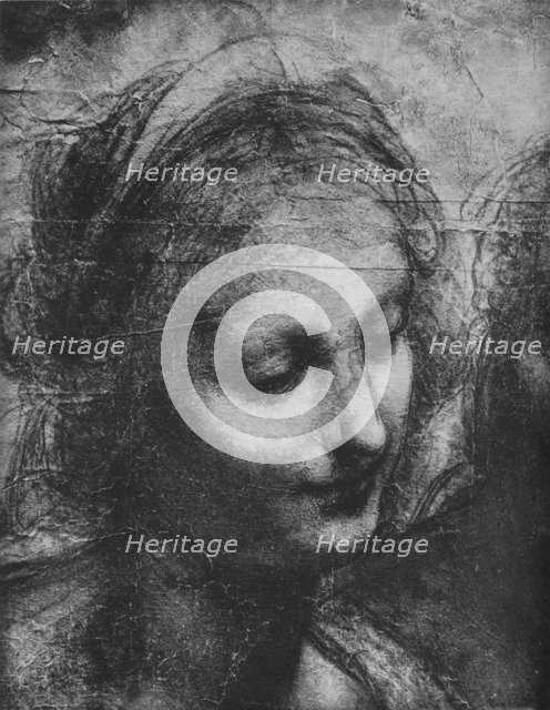 'Head of the Virgin - Virgin and Child with St. Anne and Infant St. John', c1480 (1945). Artist: Leonardo da Vinci.