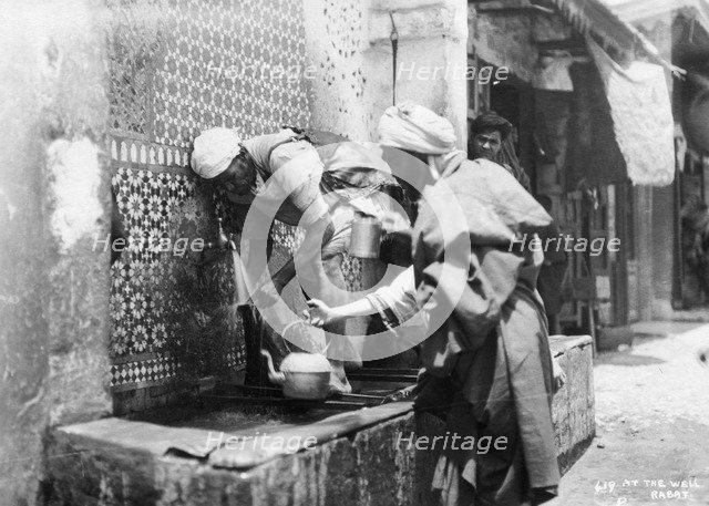 People collecting water from a well, Rabat, Morocco, c1920s-c1930s(?). Artist: Unknown