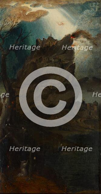 Landscape with Hermit, c1500-1520. Creator: Jan de Cock.