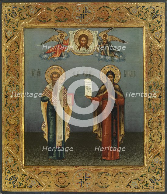 Saints Cyril and Methodius. Artist: Bogatenko (Bogatenkov), Yakov Alexeevich (1875-1941)