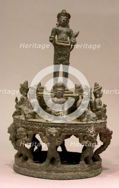 Mandala of Surya, the Sun God, and Lesser Planetary Deities, Angkor period, 12th century. Creator: Unknown.