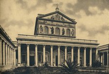 'Roma - Principal facade of the Basilica of St. Paul without the walls', 1910.  Artist: Unknown.