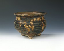 Jizhou tortoise-shell glazed tripod censer, Southern Song dynasty, China, 1127-1279. Artist: Unknown