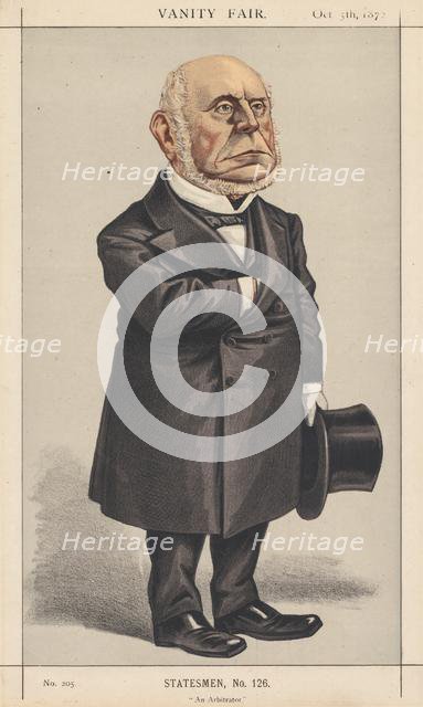 Vanity Fair: Statesman, No. 126 "An Arbitrator", 1872. Creator: Anonymous; Vincent Brooks Day & Son.