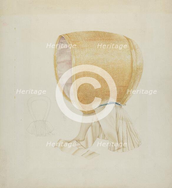 Shaker Bonnet, c. 1936. Creator: Frances Cohen.