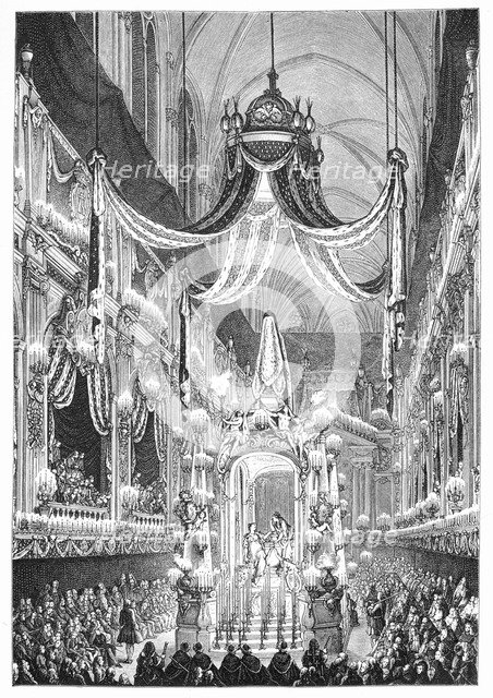Funeral At Notre Dame, Paris, 1746, (1885).Artist: Charles Nicolas Cochin