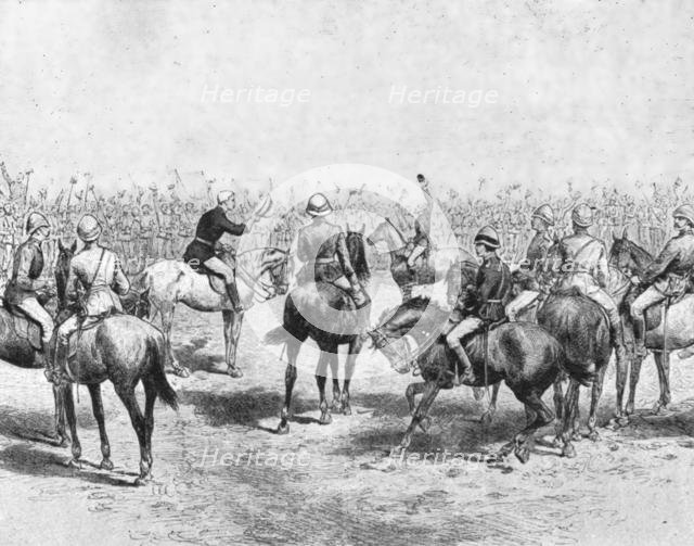 '...Soudan, 1883-85...Wolseley Bidding Farewell to the Australian Infantry...', (1901).  Creator: Unknown.