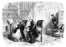Scene from "David Garrick," at the Haymarket Theatre: Garrick...[and] Ada Ingot..., 1864. Creator: Unknown.
