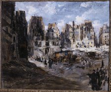Opening of avenue de l'Opera, c1878. Creator: Felix Hilaire Buhot.