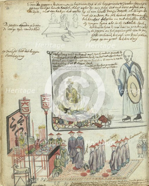 Chinese sacrificial ceremony in Batavia, 1779-1785. Creator: Jan Brandes.