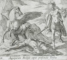 Perseus Killing Medusa, published 1606. Creators: Antonio Tempesta, Wilhelm Janson.