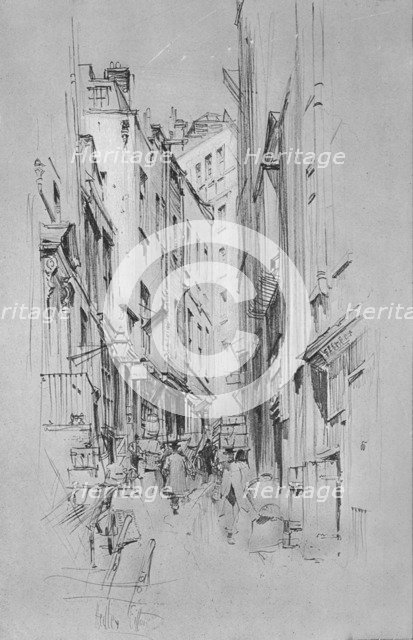 'Love Lane, showing the entrance to Wren's house on the left', c1902, (1903). Artist: Hedley Fitton.