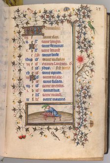 Hours of Charles the Noble, King of Navarre (1361-1425): fol. 12r, December, c. 1405. Creator: Master of the Brussels Initials and Associates (French).