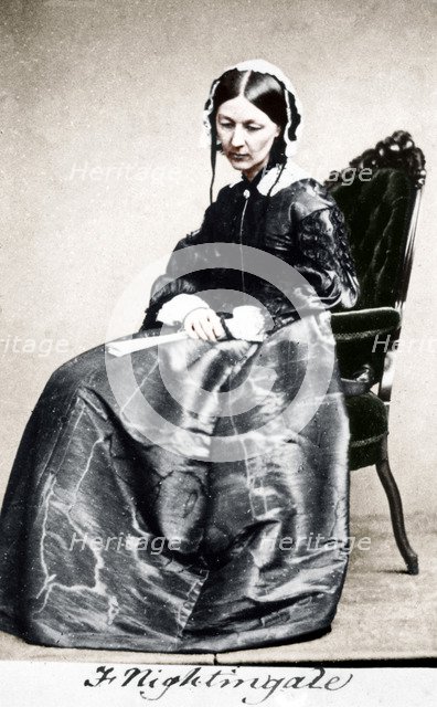 Florence Nightingale, English nurse and hospital reformer, 1854. Artist: Unknown