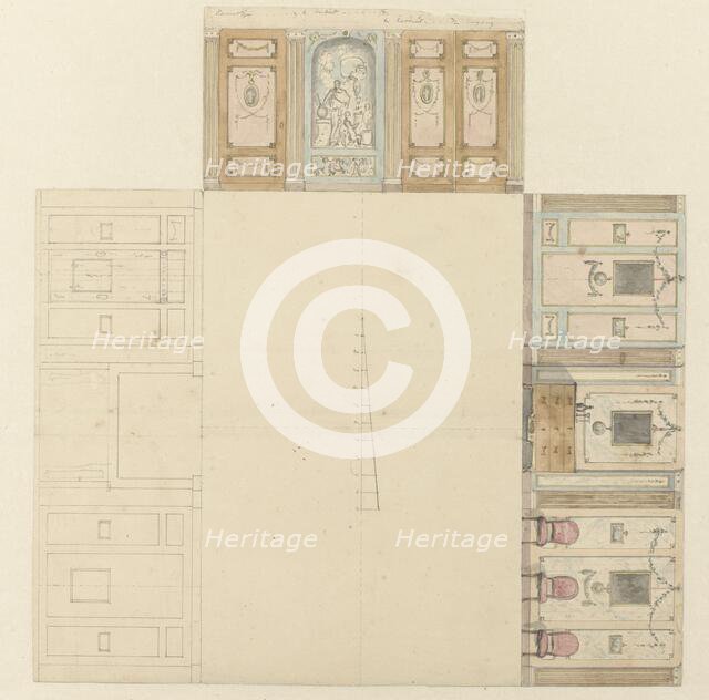 Design for the decoration of three walls of a room, c.1752-c.1819. Creator: Juriaan Andriessen.