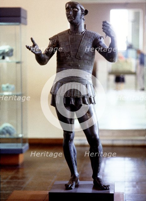 Bronze statue of the god Mars.