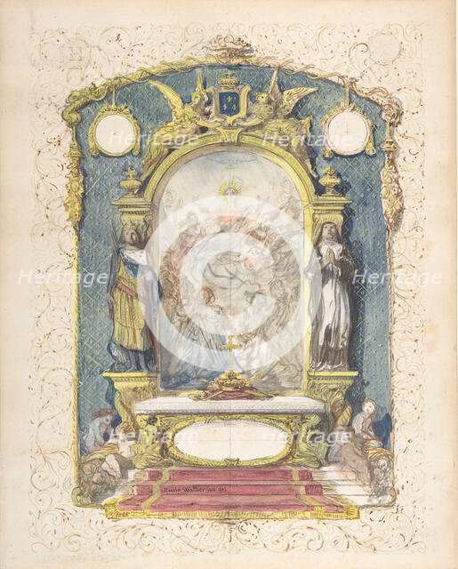 Altar Flanked by St. Louis and St. Theresa, mid-19th century. Creator: Emile-Charles Wattier.