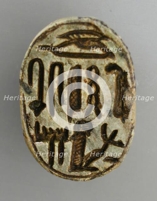 Scarab Inscribed with a Protective Inscription including the Underworld Deity Maahis...1569-711 BCE. Creator: Unknown.
