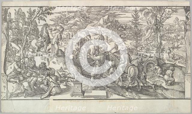 Turkish Soldiers at Rest from the frieze Ces Moeurs et fachons de faire de Turcz (Customs ..., 1553. Creator: Unknown.