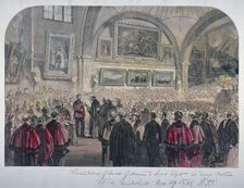 Guildhall Council Chamber, City of London, 1861. Artist: Anon
