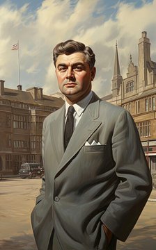 AI IMAGE - Portrait of Aneurin Bevan, c1940s, (2023). Creator: Heritage Images.