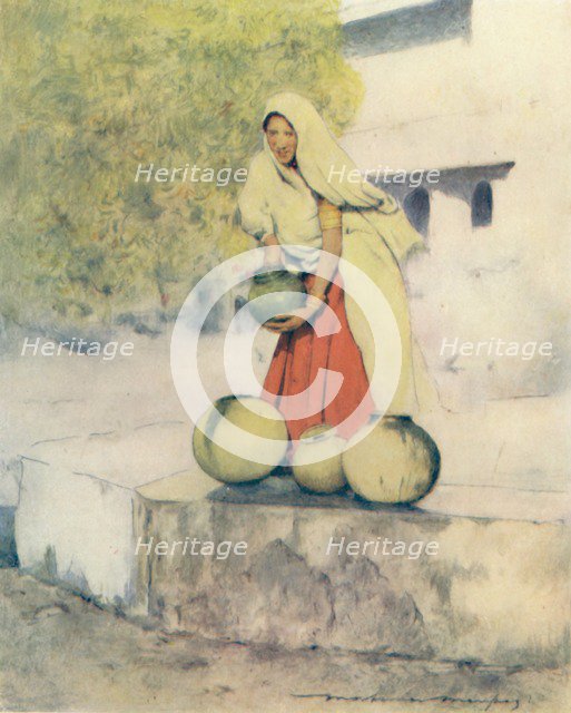 'A Woman at the Well, Jeypore', 1905. Artist: Mortimer Luddington Menpes.