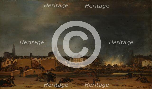 The explosion of the powder magazine in Delft, 12 October 1654, (1654-1660).  Creator: Egbert van der Poel.
