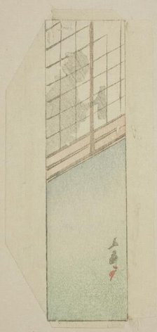 Envelope of woman behind sliding screens, n.d. Creator: Ando Hiroshige.