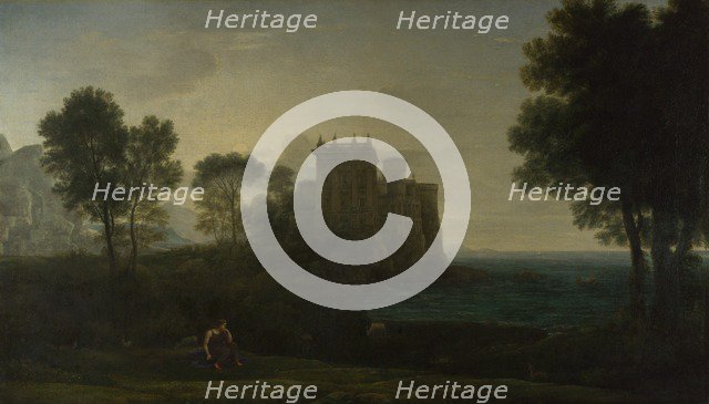 Landscape with Psyche outside the Palace of Cupid (The Enchanted Castle), 1664. Artist: Lorrain, Claude (1600-1682)