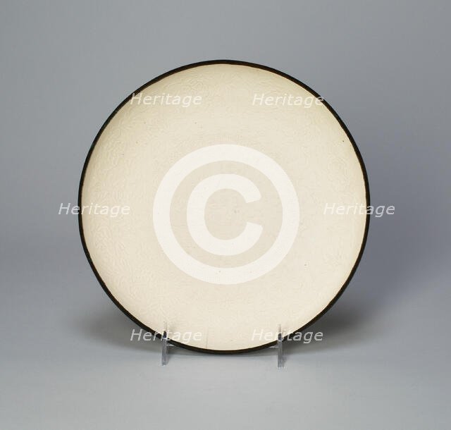 Dish with with Lotus, Saggataria, Mallow, and..., Northern Song dynasty/Jin dynasty, early 12th cent Creator: Unknown.