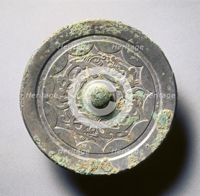 Mirror with Linked Arcs and Kui Dragons, 2nd century. Creator: Unknown.