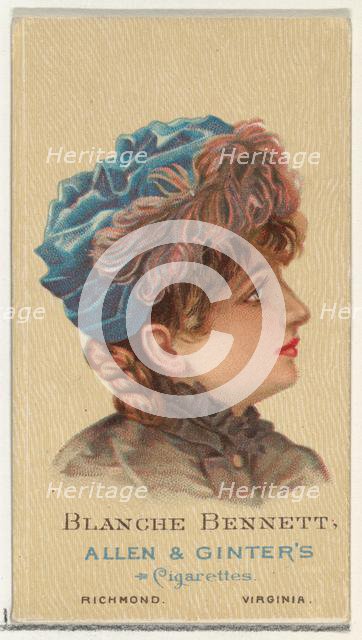 Blanche Bennett, from World's Beauties, Series 2 (N27) for Allen & Ginter Cigarettes, 1888., 1888. Creator: Allen & Ginter.