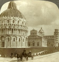 'Three architectural gems - Baptistery, Cathedral and Campanile, (W.), Pisa, Italy', c1909. Creator: Unknown.