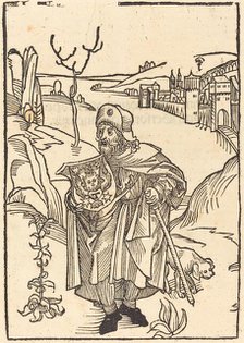 Gerson as Pilgrim with Town in Background, in or before 1488. Creator: Unknown.