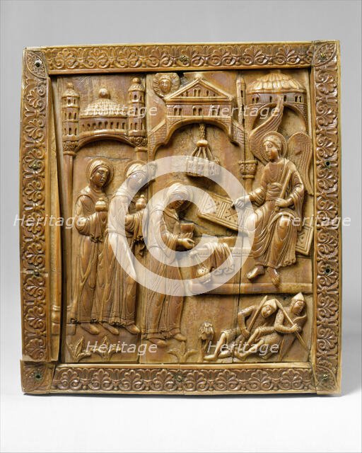 Plaque with the Holy Women at the Sepulchre, German, ca. 1140-60. Creator: Unknown.