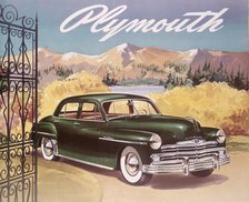 Poster advertising the Plymouth Special de Luxe Sedan, 1950. Artist: Unknown