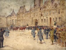 The disabled attend the funeral of General Gallieni, on Place de l'Hotel-de-Ville (June 1, 1916). Creator: Ernest Jean Delahaye.